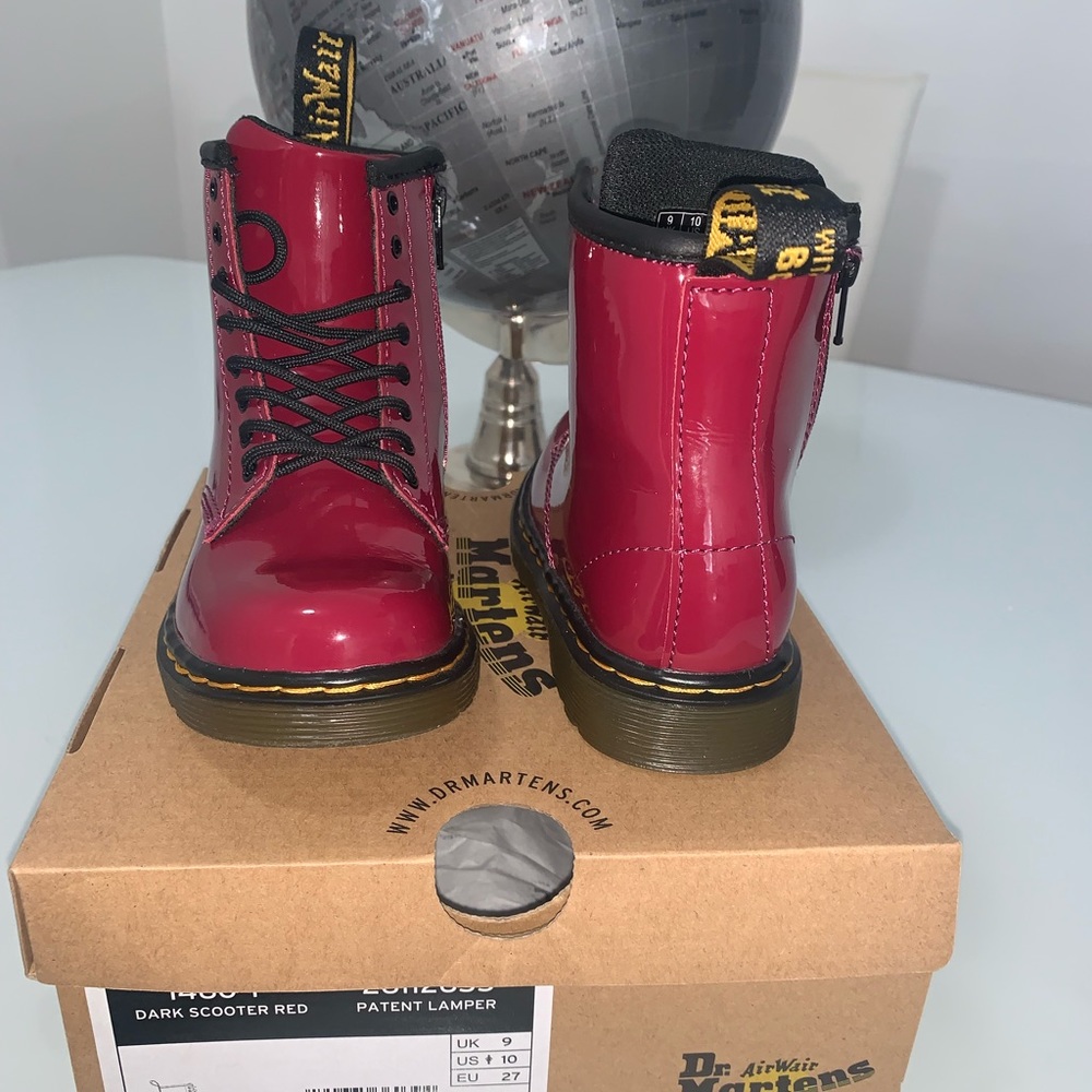 Dr. Martens Child boot Patent Dark Scooter Red size 10